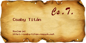 Csaby Titán névjegykártya